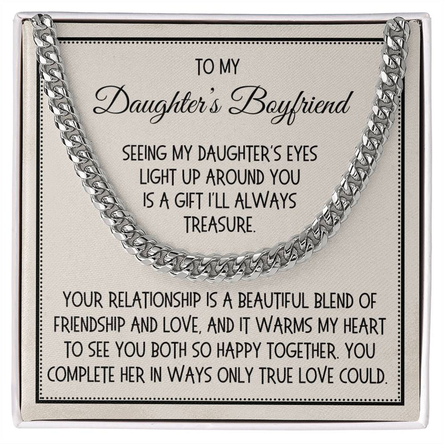 Daughter's Boyfriend Gift, Link Chain Necklace: Seeing My Daughter's Eyes Light Up