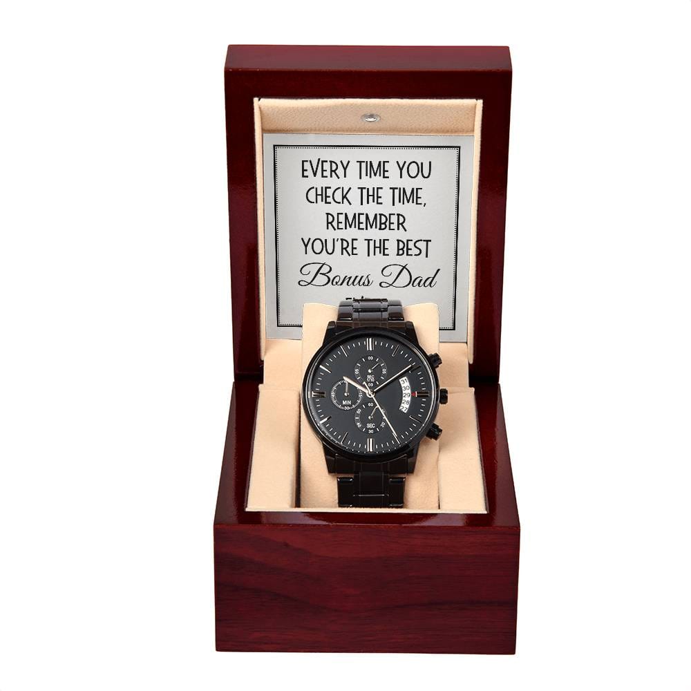 Bonus Dad Gift, Black Chronograph Watch: Every Time You Check The Time...