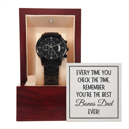 Bonus Dad Gift, Black Chronograph Watch: Every Time You Check The Time...