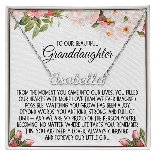 Granddaughter Gift From Grandparents, Custom Name Necklace: From The Moment You Came Into Our Lives
