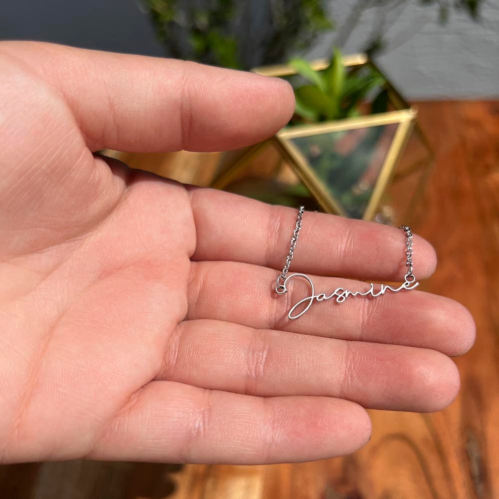 Boyfriend's Mom Gift, Signature Name Necklace, "Second Mom"