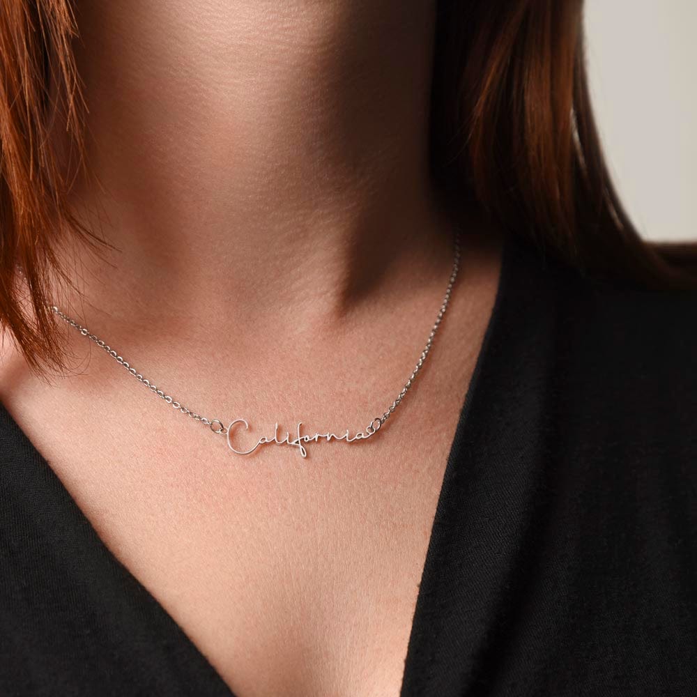 Bonus Daughter Gift From Bonus Dad, Signature Name Necklace: Straighten Your Crown