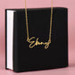 Boyfriend's Mom Gift, Signature Name Necklace, "Second Mom"