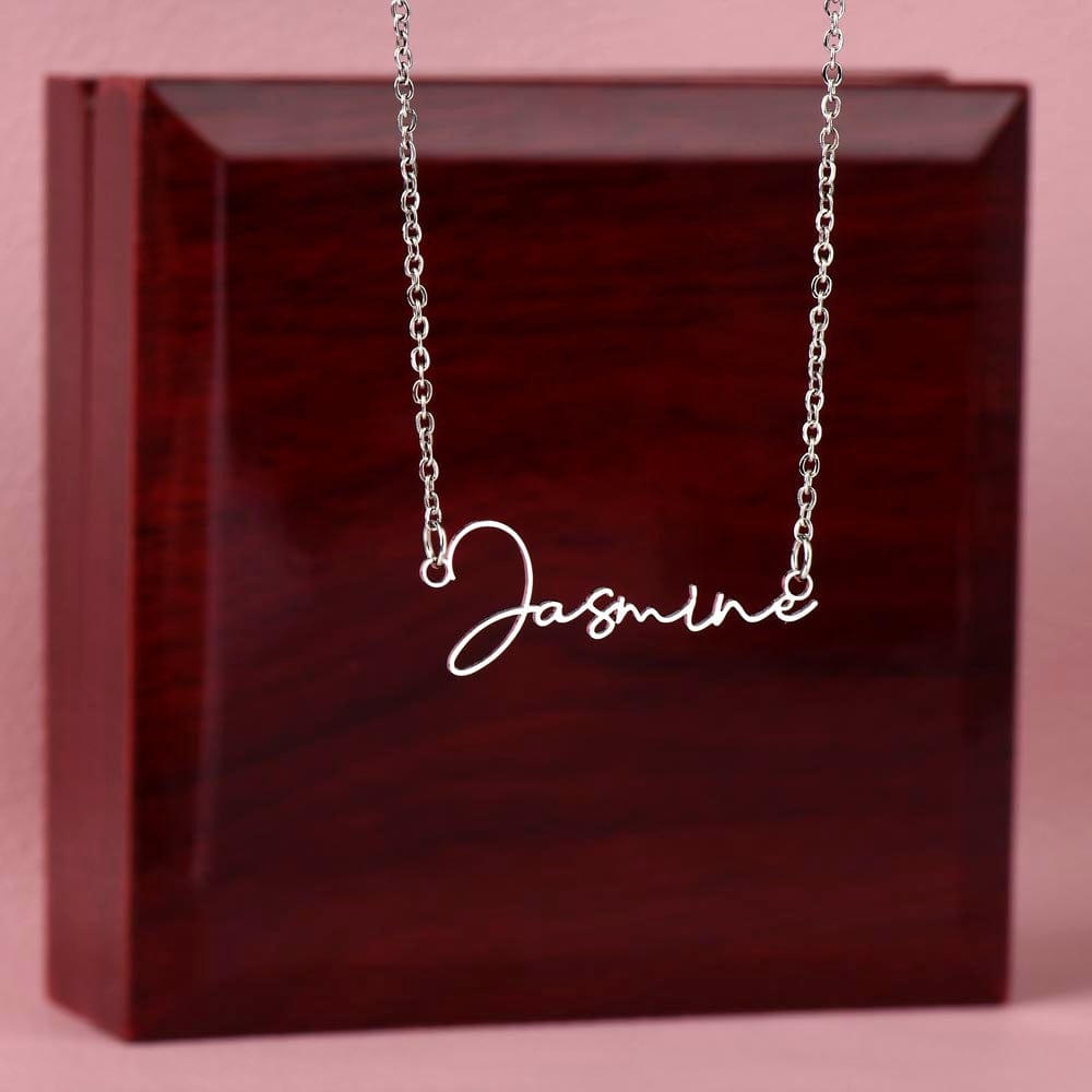 Boyfriend's Mom Gift, Signature Name Necklace, "Second Mom"