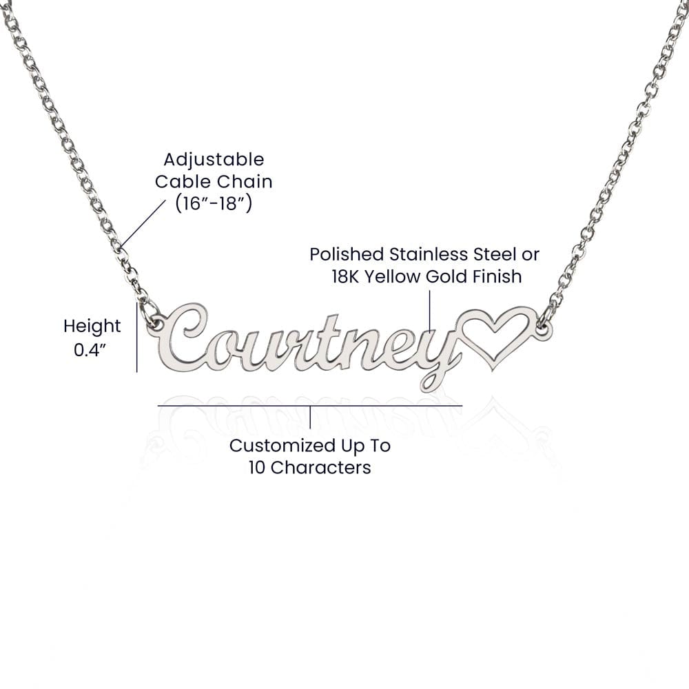 Future Wife Gift, Heart Name Necklace: I Wish I Could Turn Back Time...