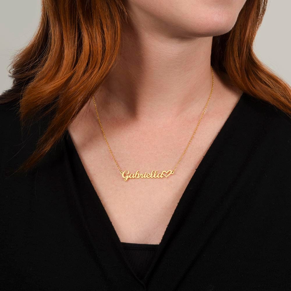 Bonus Daughter Gift, Heart Name Necklace: From The First Moment You Had My Heart