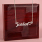 Friend Gift, Name Necklace: Because Of You