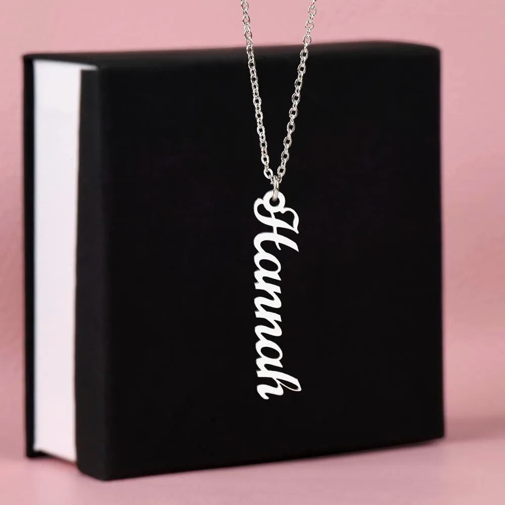 Girlfriend Gift, Vertical Name Necklace: If I Could Give You One Thing In Life...