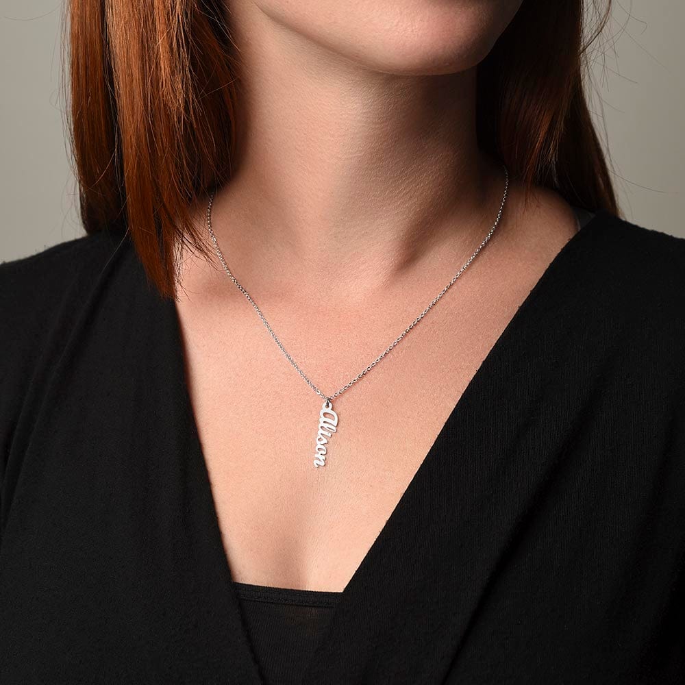 Future Wife Gift, Vertical Name Necklace: Wherever The Journey Takes Us...