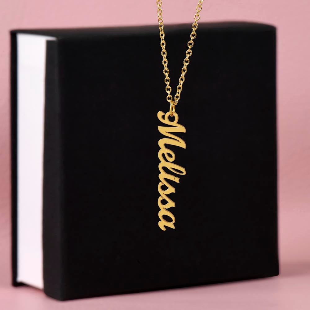 Future Wife Gift, Vertical Name Necklace: Wherever The Journey Takes Us...