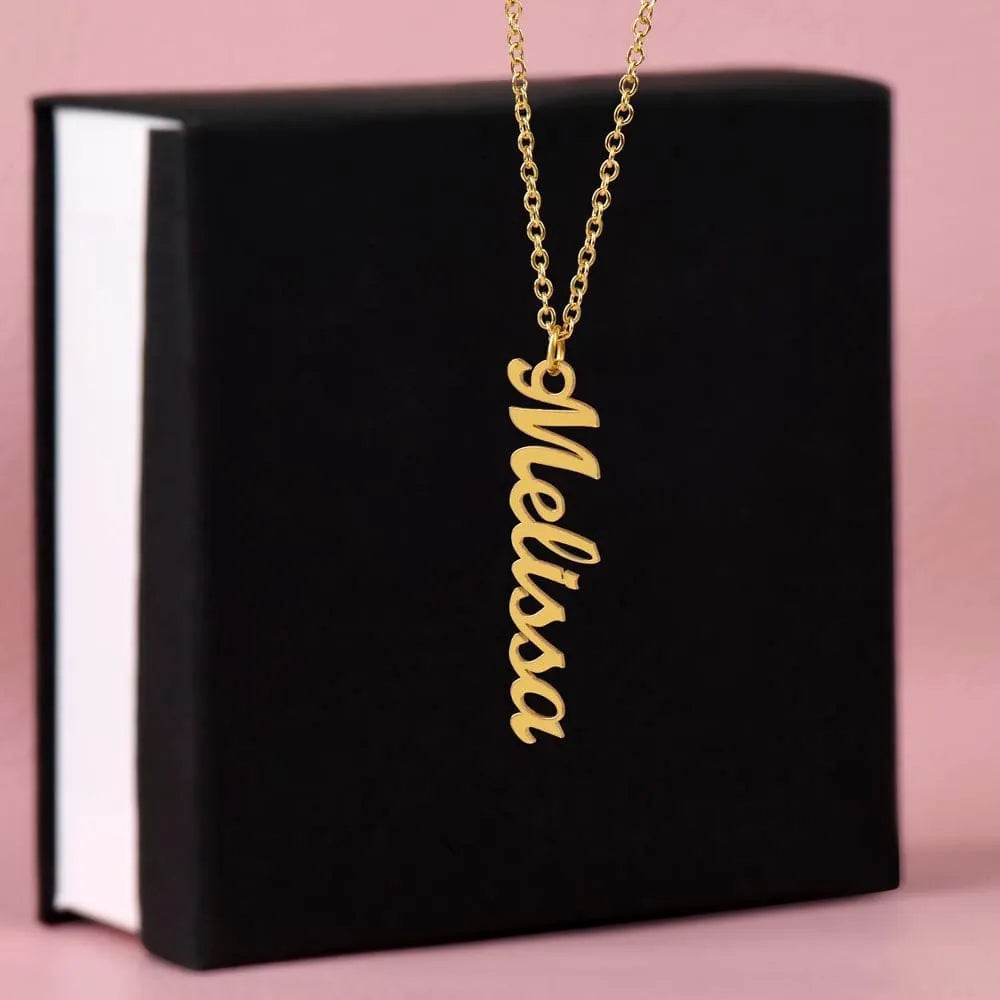 Girlfriend Gift, Vertical Name Necklace: If I Could Give You One Thing In Life...