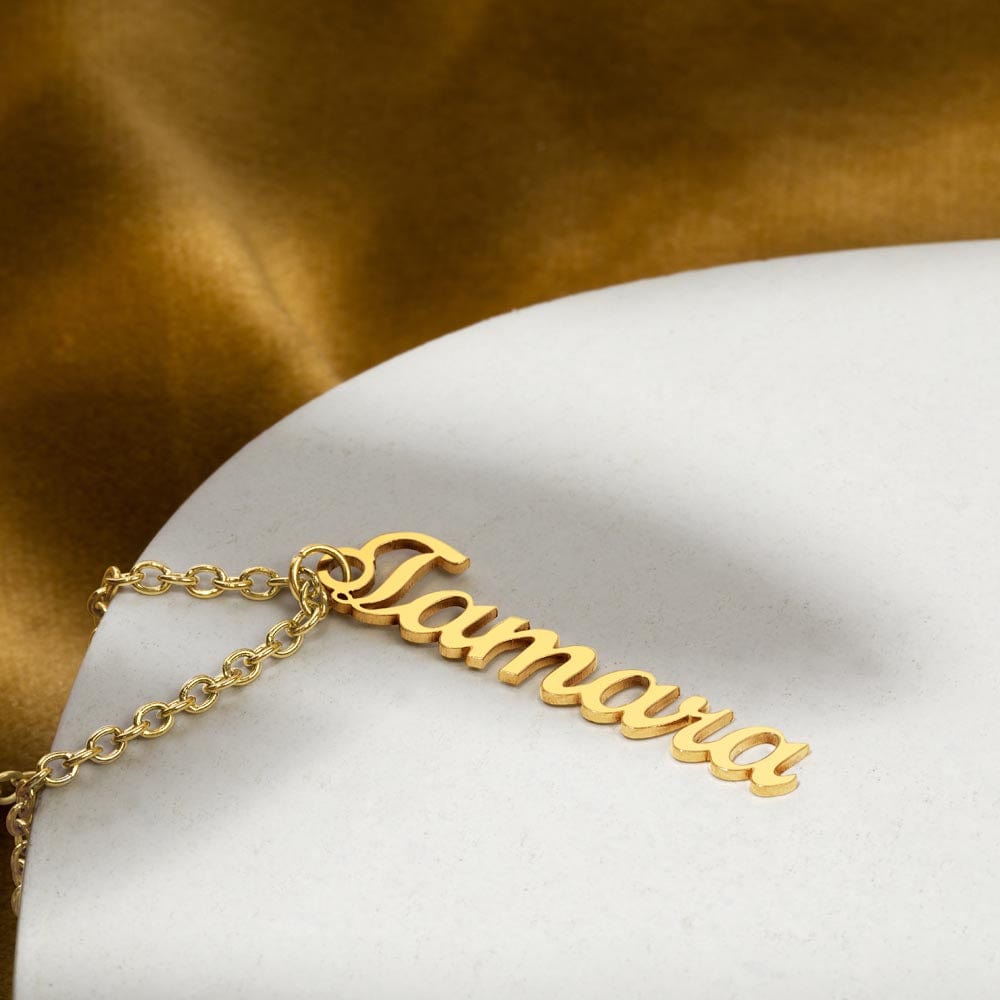 Future Wife Gift, Vertical Name Necklace: Wherever The Journey Takes Us...