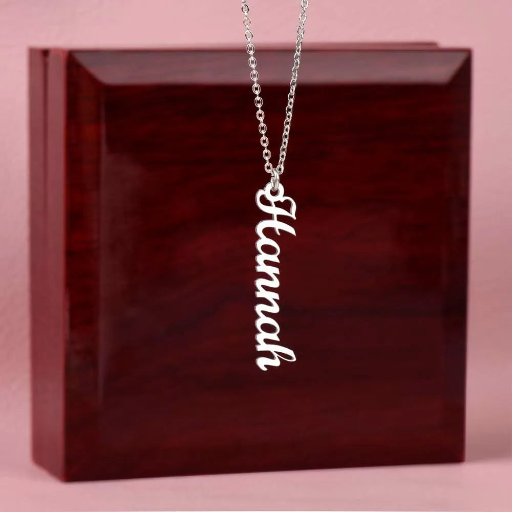 Girlfriend Gift, Vertical Name Necklace: If I Could Give You One Thing In Life...