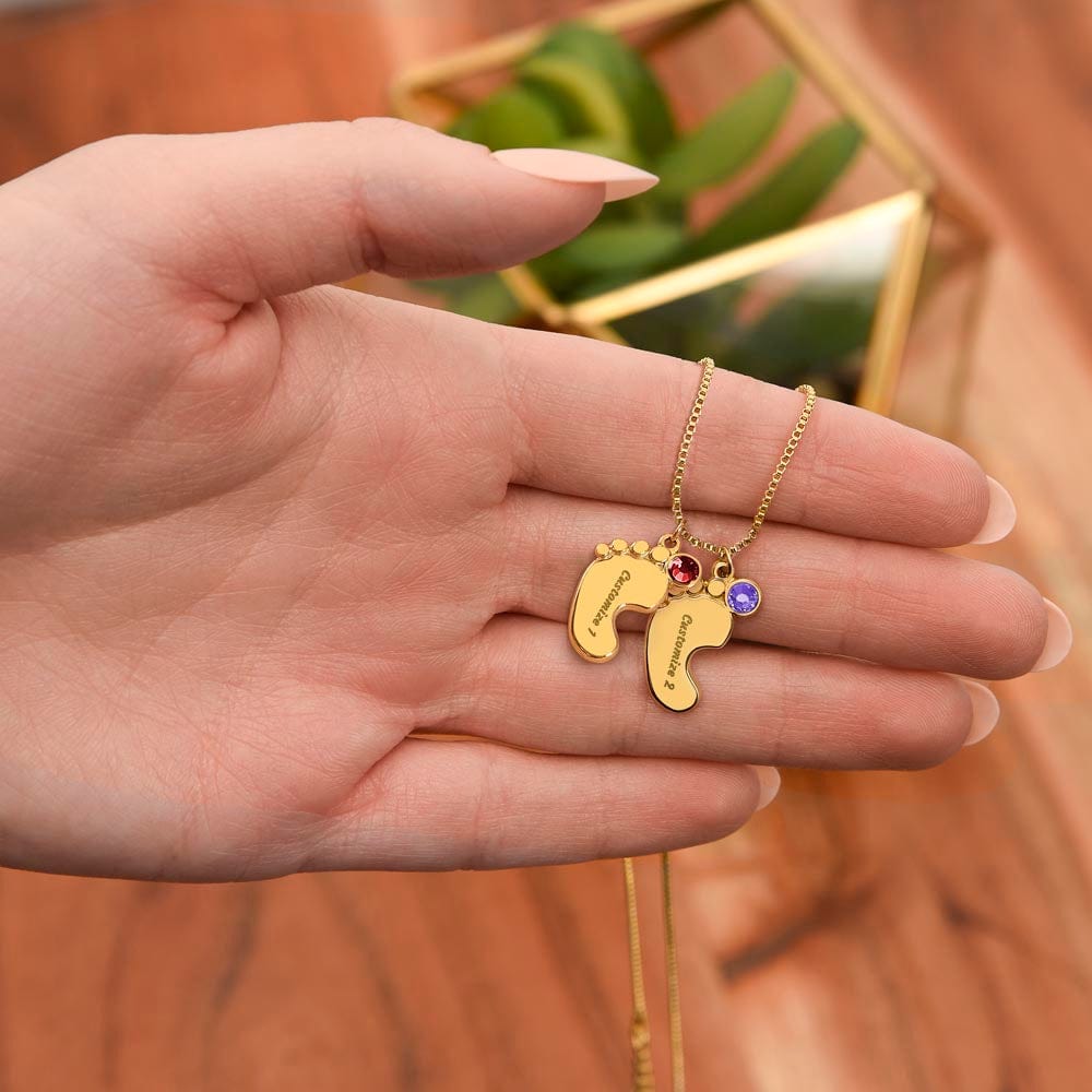 Daughter-in-Law Gift, Engraved Baby Feet with Birthstone Necklace: You Are An Extraordinary Daughter-in-Law