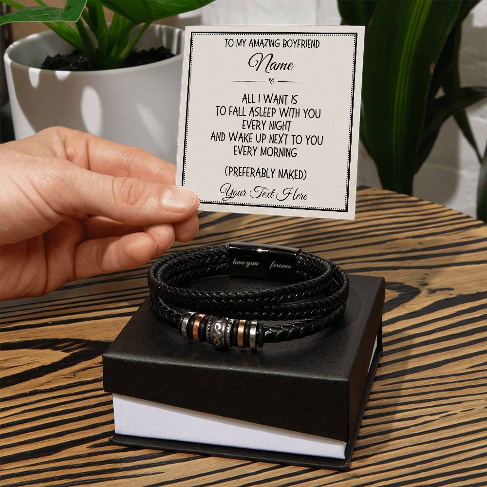 Boyfriend Gift, Love You Forever Bracelet: All I Want Is...