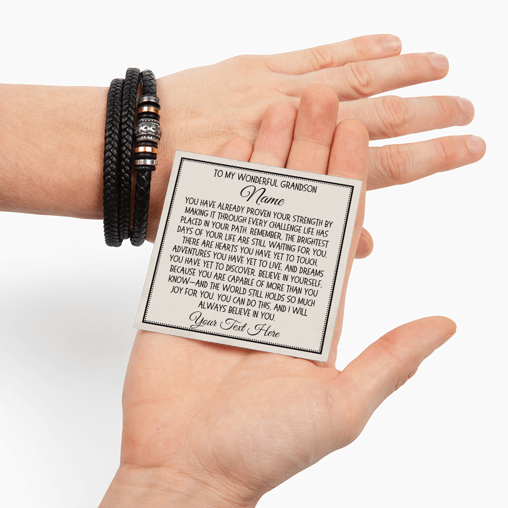 Love You Forever Bracelet for Grandson, Gift from Grandma Nana Grandpa, Sentimental Keepsake Gift for Him, Birthday Christmas Graduation