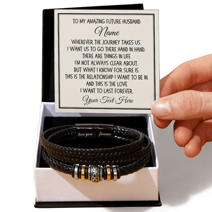 Future Husband Gift, Love You Forever Bracelet: Wherever The Journey Takes Us...