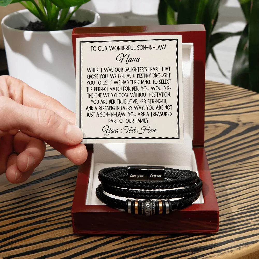 Son-in-Law Gift, Love You Forever Bracelet: While It Was Our Daughter's Heart