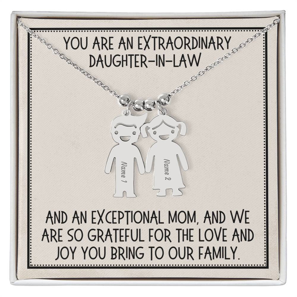 Daughter-in-Law Gift, Kid Charm Necklace: You Are An Extraordinary Daughter-in-Law