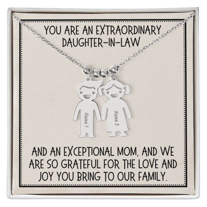 Daughter-in-Law Gift, Kid Charm Necklace: You Are An Extraordinary Daughter-in-Law
