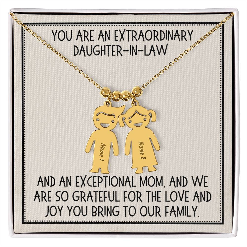 Daughter-in-Law Gift, Kid Charm Necklace: You Are An Extraordinary Daughter-in-Law