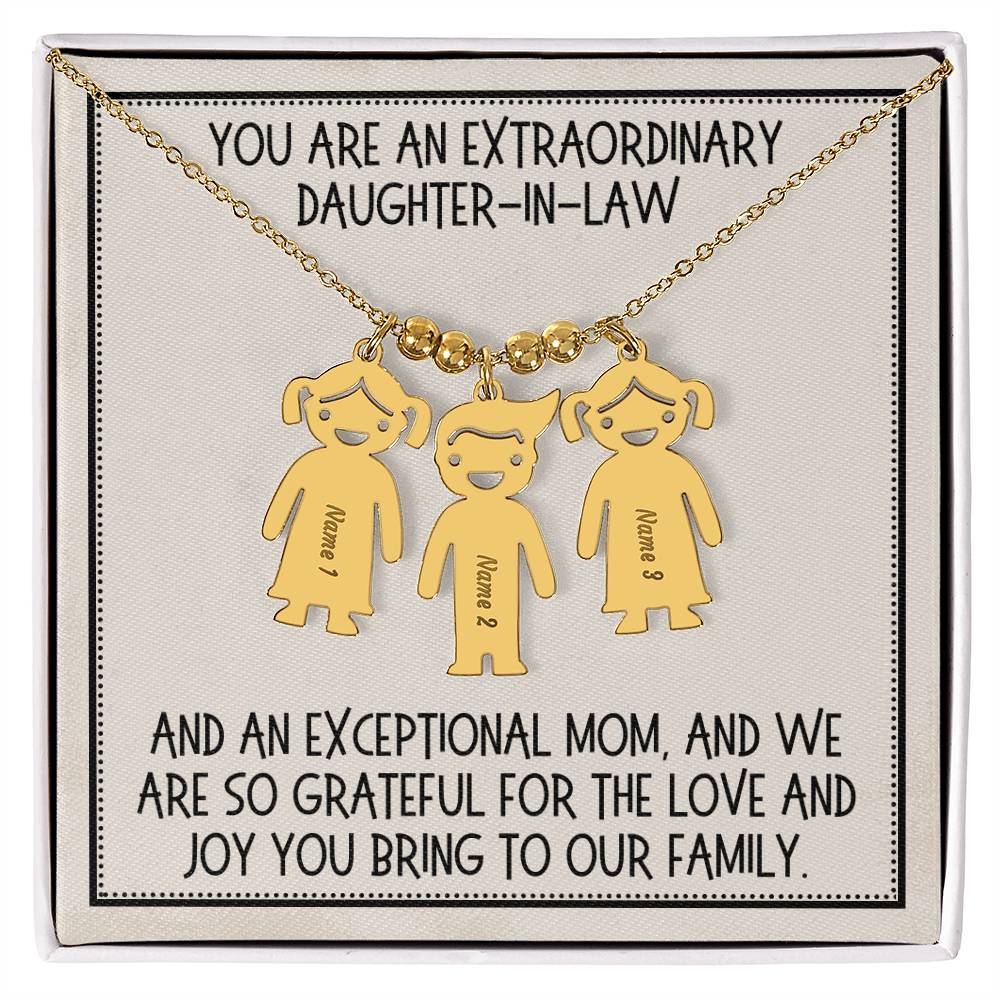 Daughter-in-Law Gift, Kid Charm Necklace: You Are An Extraordinary Daughter-in-Law