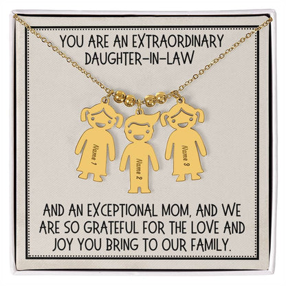 Daughter-in-Law Gift, Kid Charm Necklace: You Are An Extraordinary Daughter-in-Law