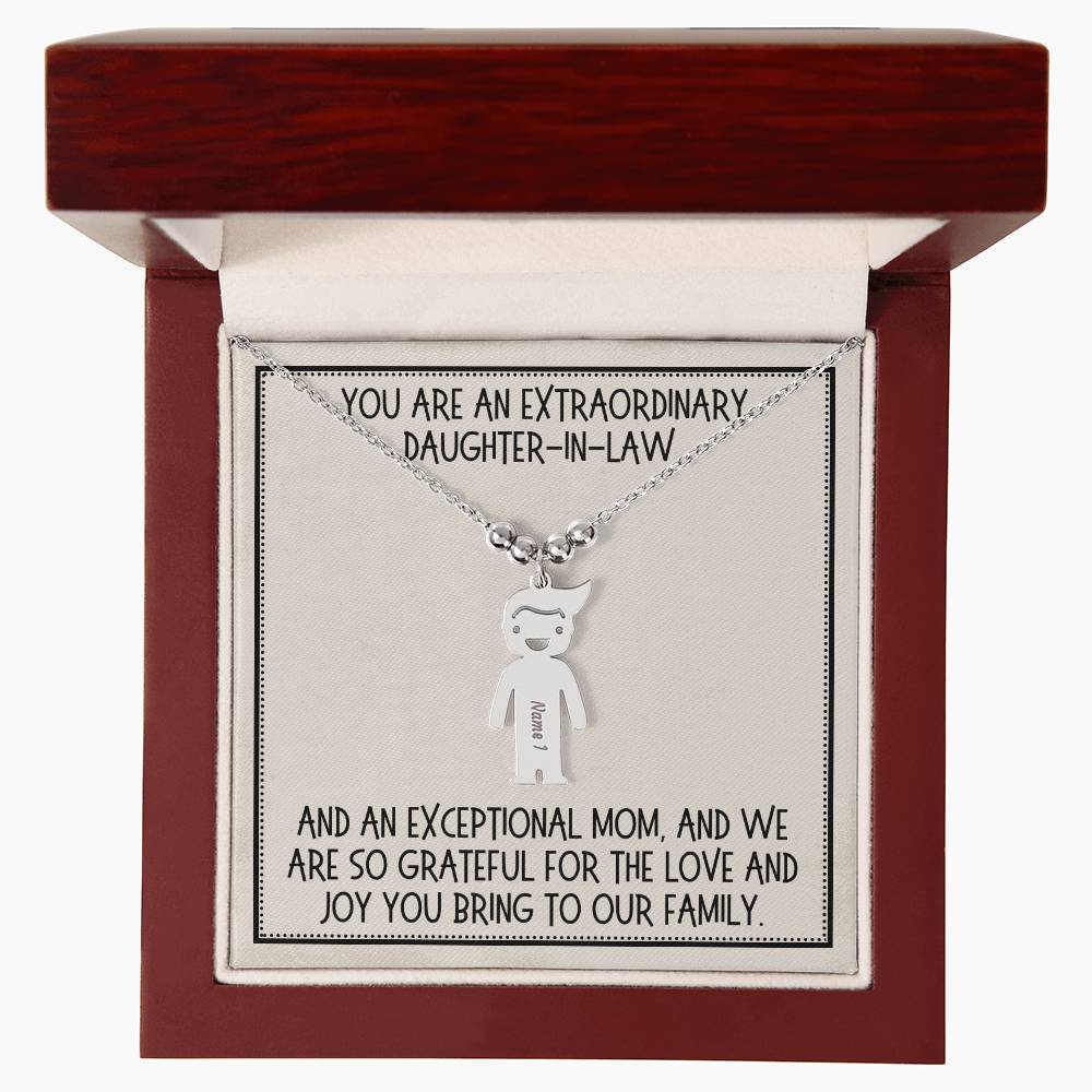 Daughter-in-Law Gift, Kid Charm Necklace: You Are An Extraordinary Daughter-in-Law