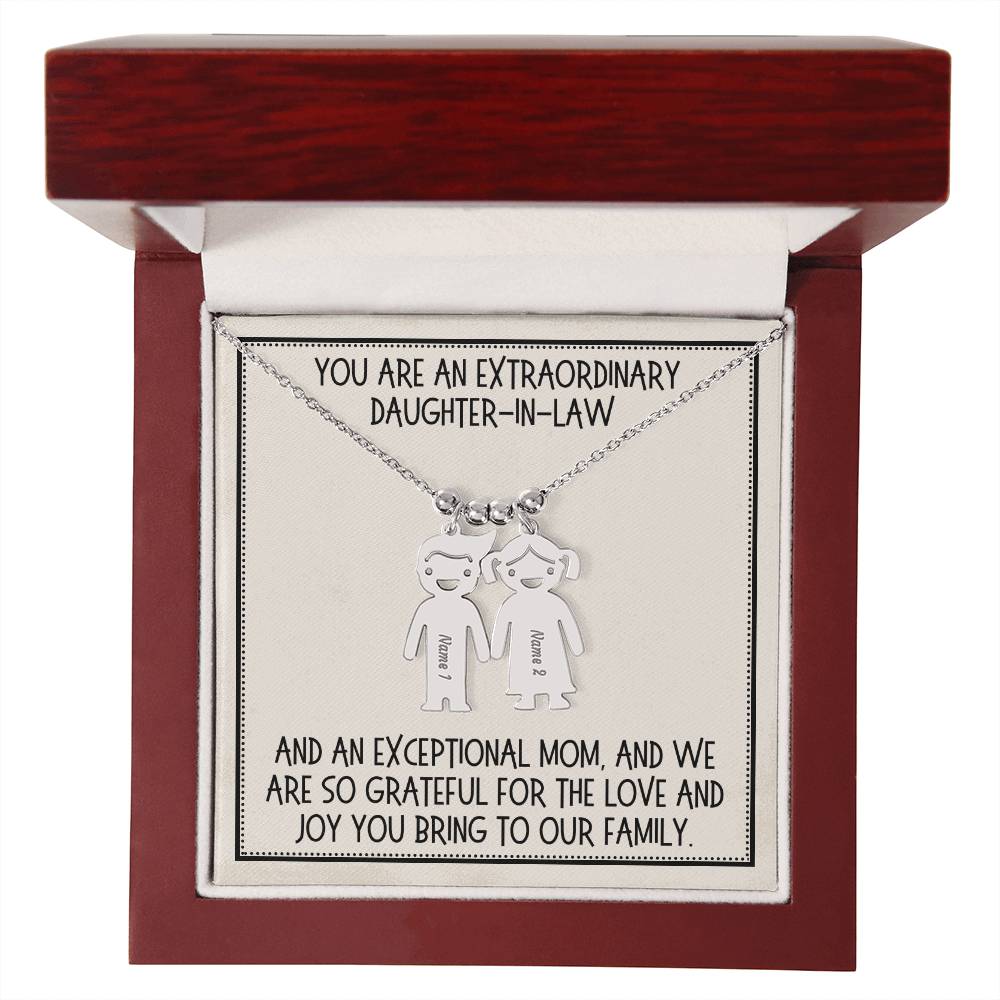 Daughter-in-Law Gift, Kid Charm Necklace: You Are An Extraordinary Daughter-in-Law