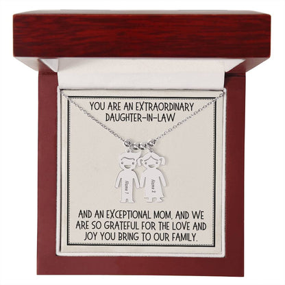 Daughter-in-Law Gift, Kid Charm Necklace: You Are An Extraordinary Daughter-in-Law