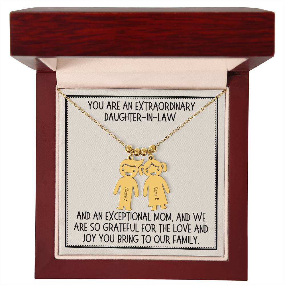 Daughter-in-Law Gift, Kid Charm Necklace: You Are An Extraordinary Daughter-in-Law