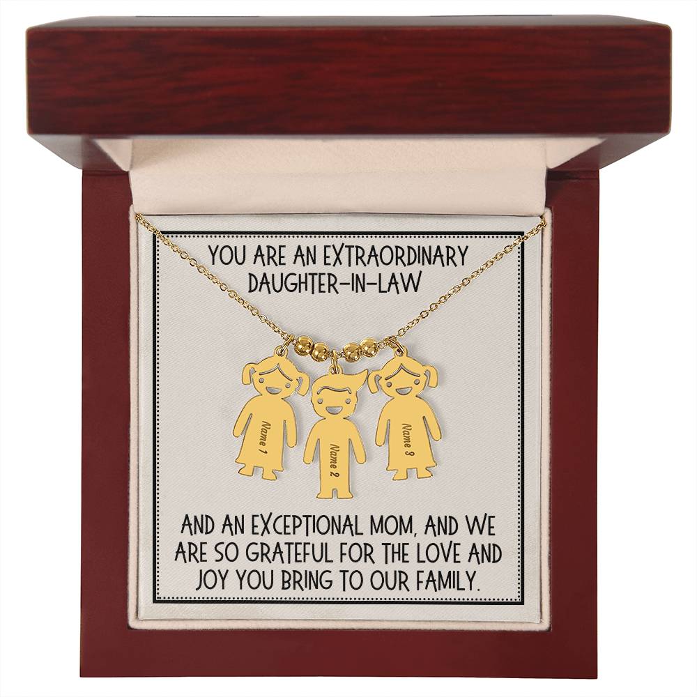 Daughter-in-Law Gift, Kid Charm Necklace: You Are An Extraordinary Daughter-in-Law