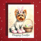 Easter Yorkie Greeting Card – Bunny Ears Yorkshire Terrier Spring Greeting