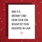 Father-in-Law Birthday Card From Daughter-in-Law/Daughters-in-Law