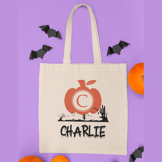 Customizable Halloween Pumpkin Tote Bag