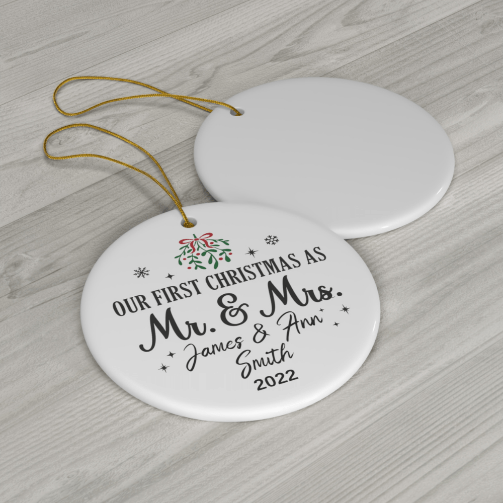Personalized Christmas Ornament: Mr. & Mrs. First Christmas