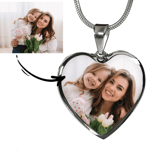 Gift For Daughter From Mom, Personalized Gift, Custom Heart Photo Pendant Necklace