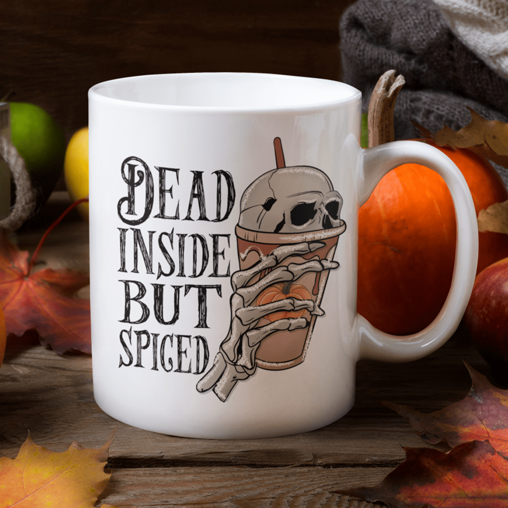 Halloween Coffee Mug: Dead Inside But Spiced