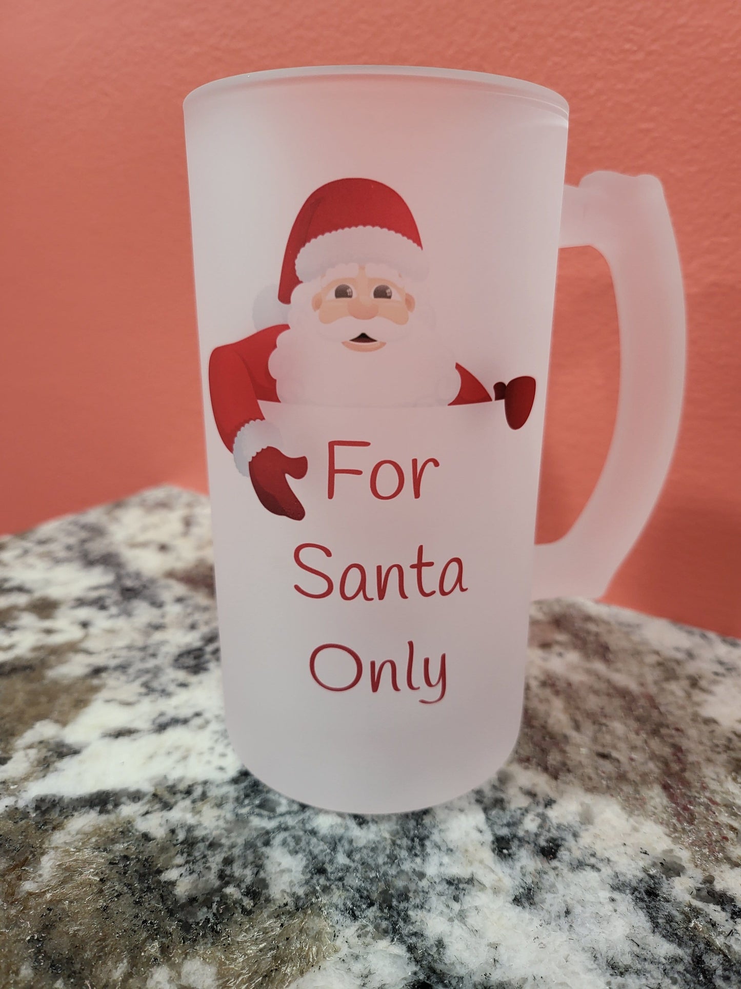 Personalized Frosted Glass For Santa Only!