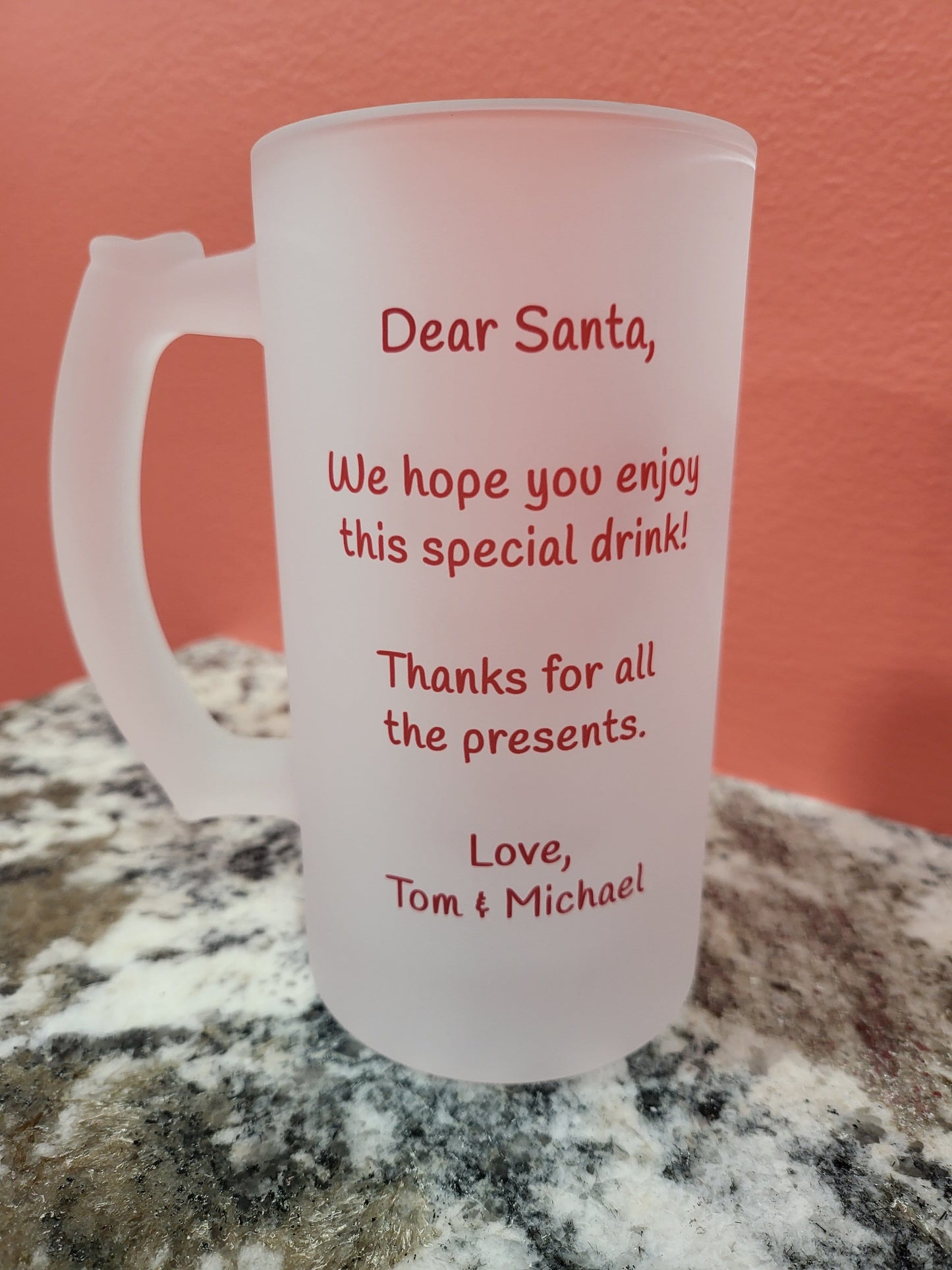 Personalized Frosted Glass For Santa Only!