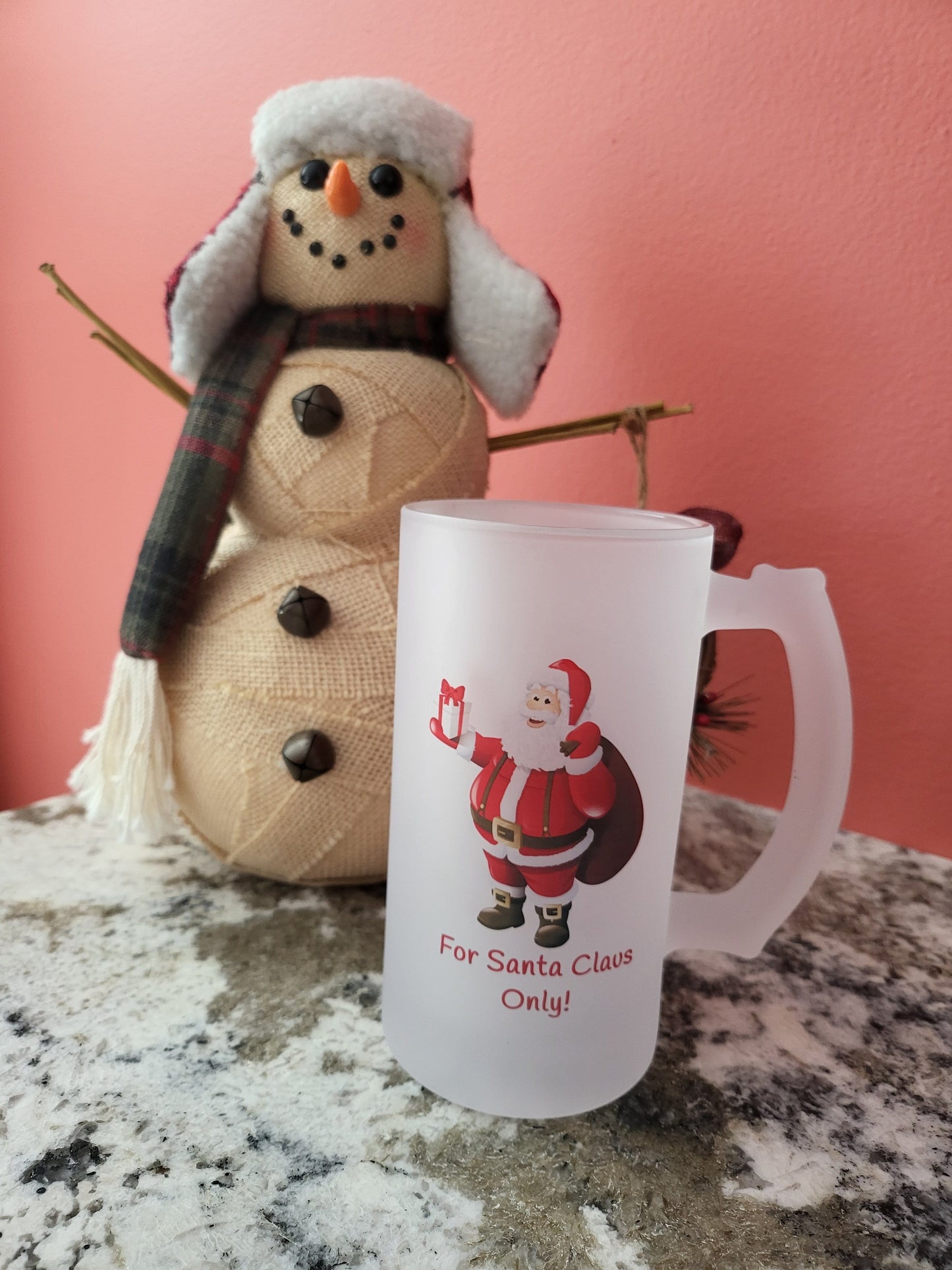 Personalized Frosted Glass For Santa Claus Only!