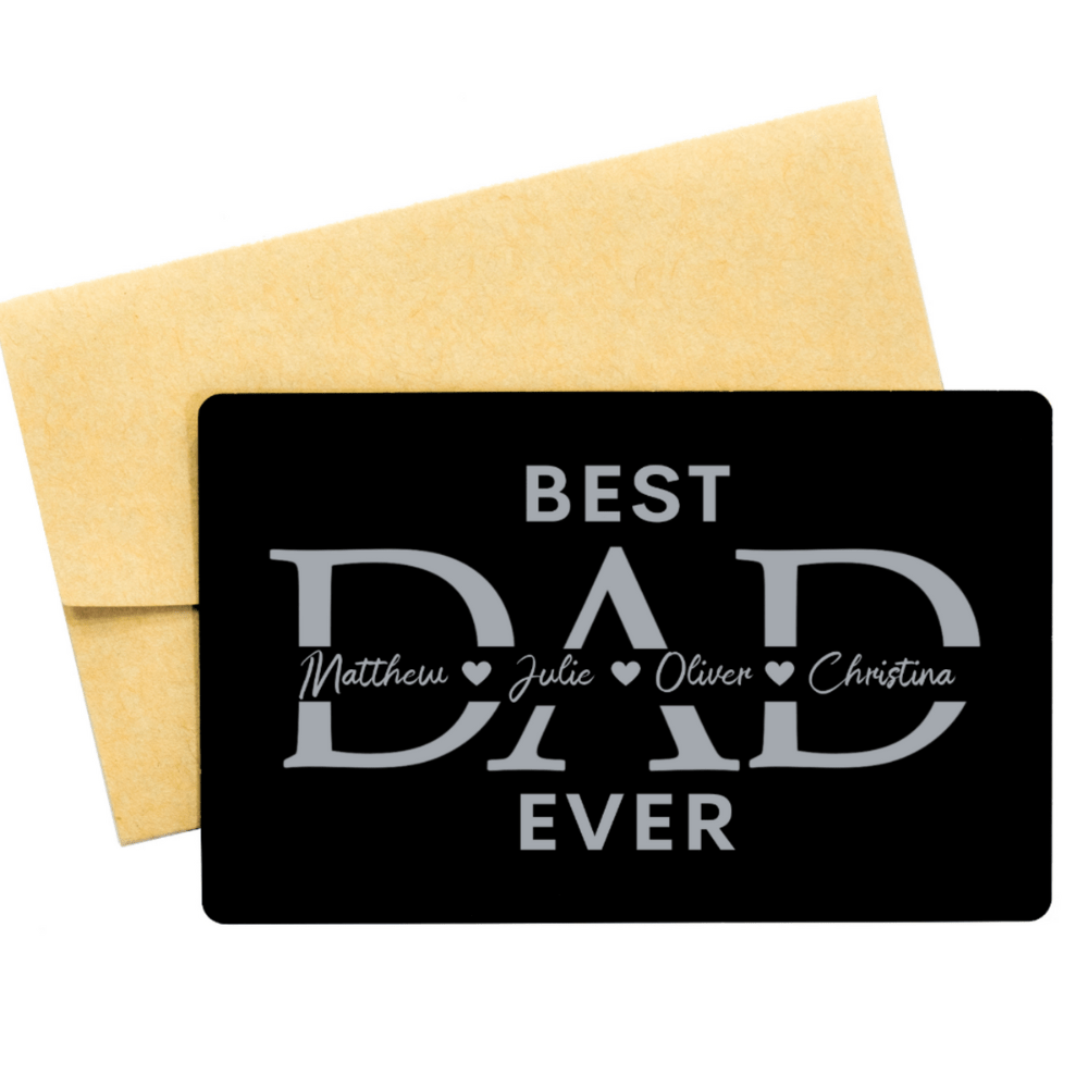 Dad Gift, Personalized Engraved Wallet Card With Kid's Names