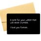 Personalized Engraved Wallet Card Love Note: A Note For Your Wallet...