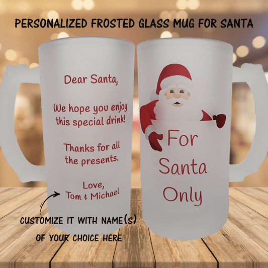 Personalized Frosted Glass For Santa Only!