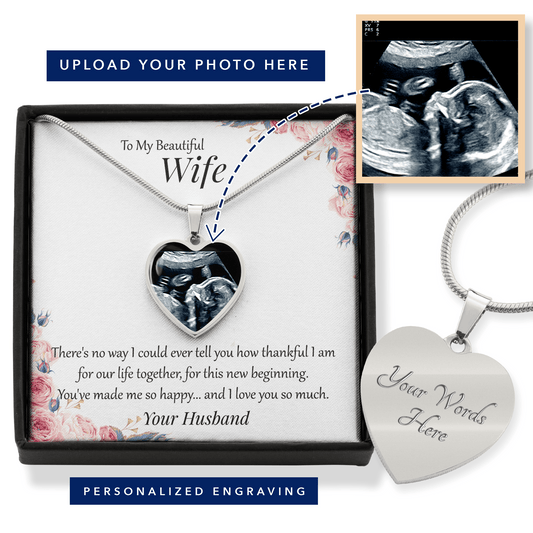 Wife Gift From Husband - Luxury Heart Pendant Necklace: You've made me so happy...