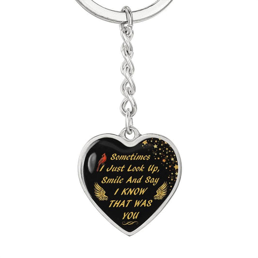Remembrance Gift - Graphic Heart Keychain - I Know That Was You II...