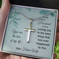 Gift For Future Husband, Artisan Crafted Cross Necklace: You Are The Love Of My Life...