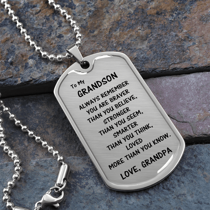 Grandson dog 2025 tag necklace