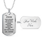 Gift For Stepson From Stepmom, Dog Tag Necklace: Always Remember...