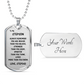 Gift For Stepson From Stepdad, Dog Tag Necklace: Always Remember...